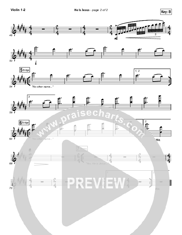 He Is Jesus Violin 1/2 (Seth Condrey / North Point Worship)