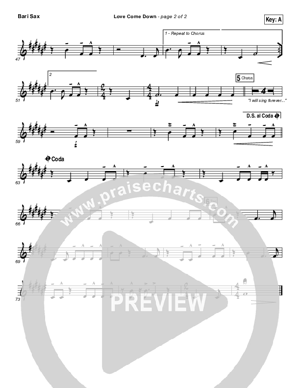 Love Come Down Bari Sax (Heath Balltzglier / North Point Worship)