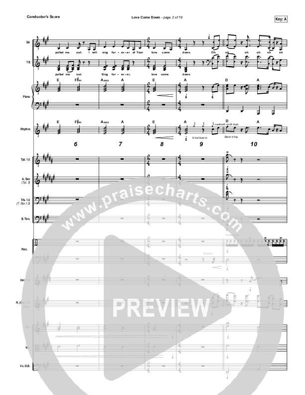 Love Come Down Conductor's Score (Heath Balltzglier / North Point Worship)