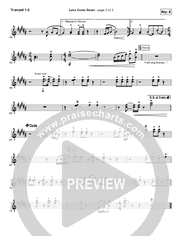 Love Come Down Trumpet 1,2 (Heath Balltzglier / North Point Worship)