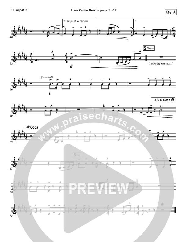 Love Come Down Trumpet 3 (Heath Balltzglier / North Point Worship)