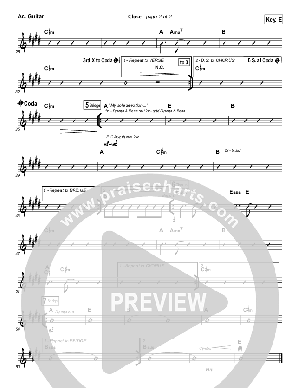 Close Acoustic Guitar (Lauren Daigle / North Point Worship)