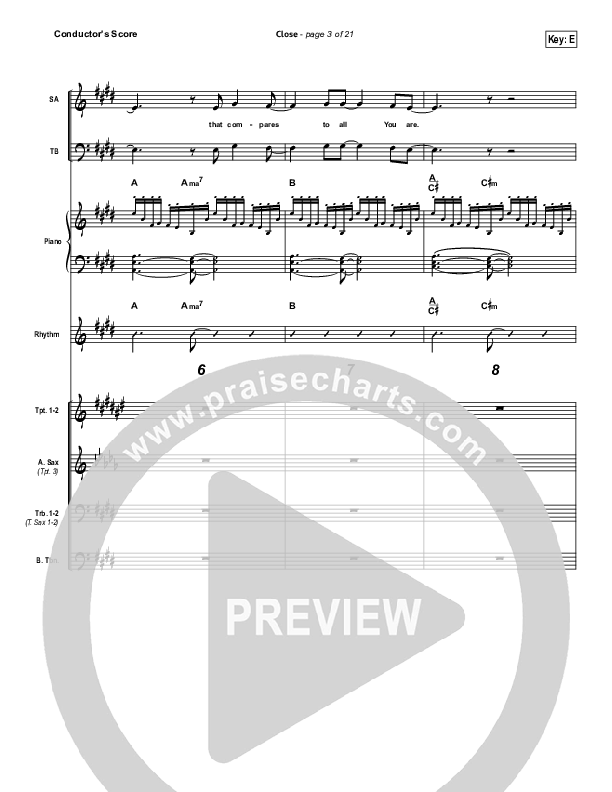 Close Conductor's Score (Lauren Daigle / North Point Worship)