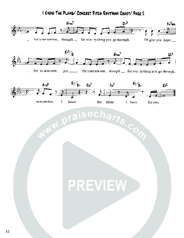 I Know The Plans Lead Sheet (Martha Munizzi)