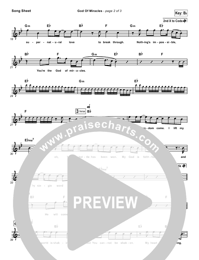 God Of Miracles Sheet Music Chris Mcclarney Praisecharts Em c g god of miracles come. god of miracles sheet music chris