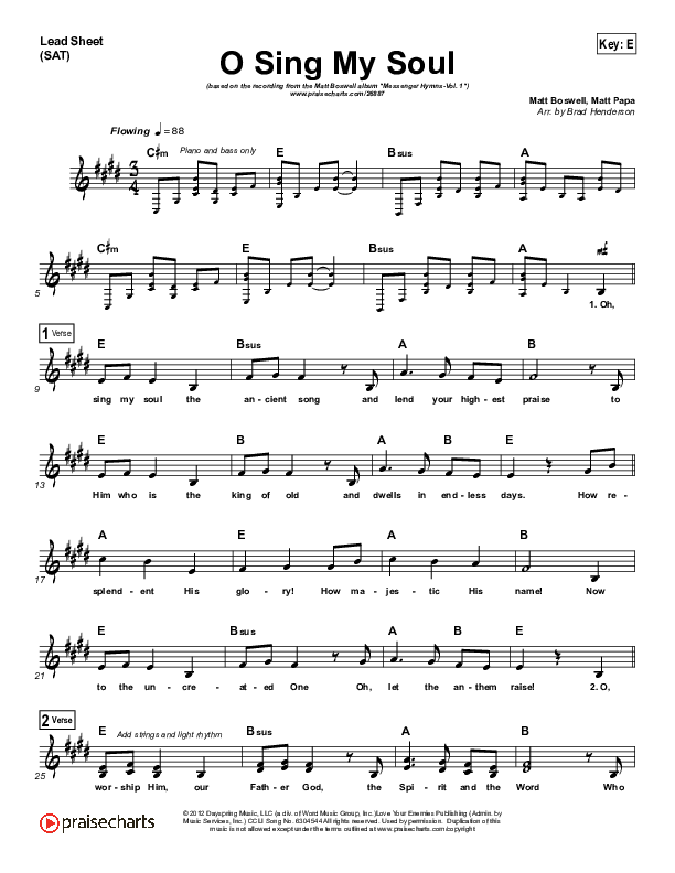 O Sing My Soul Lead (SAT) (Matt Boswell)