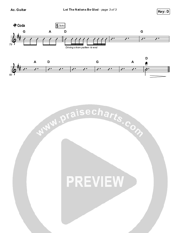 Let The Nations Be Glad Acoustic Guitar (Matt Boswell)