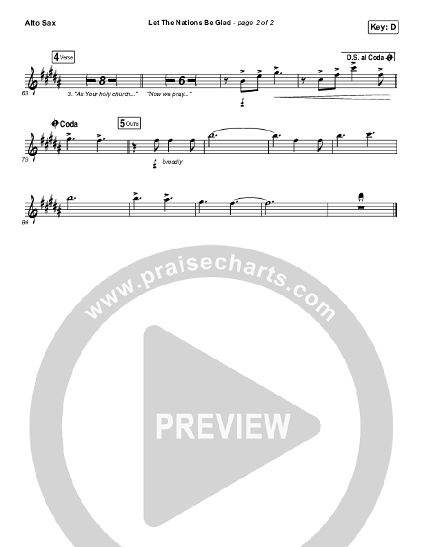 Let The Nations Be Glad Alto Sax (Matt Boswell)