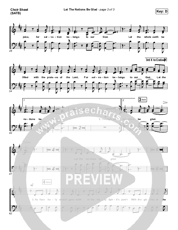 Let The Nations Be Glad Choir Sheet (SATB) (Matt Boswell)
