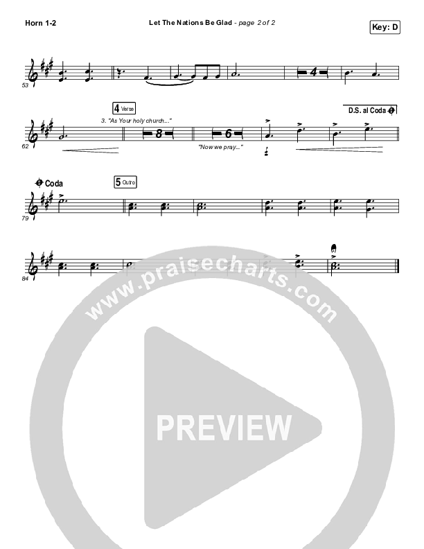 Let The Nations Be Glad French Horn 1/2 (Matt Boswell)