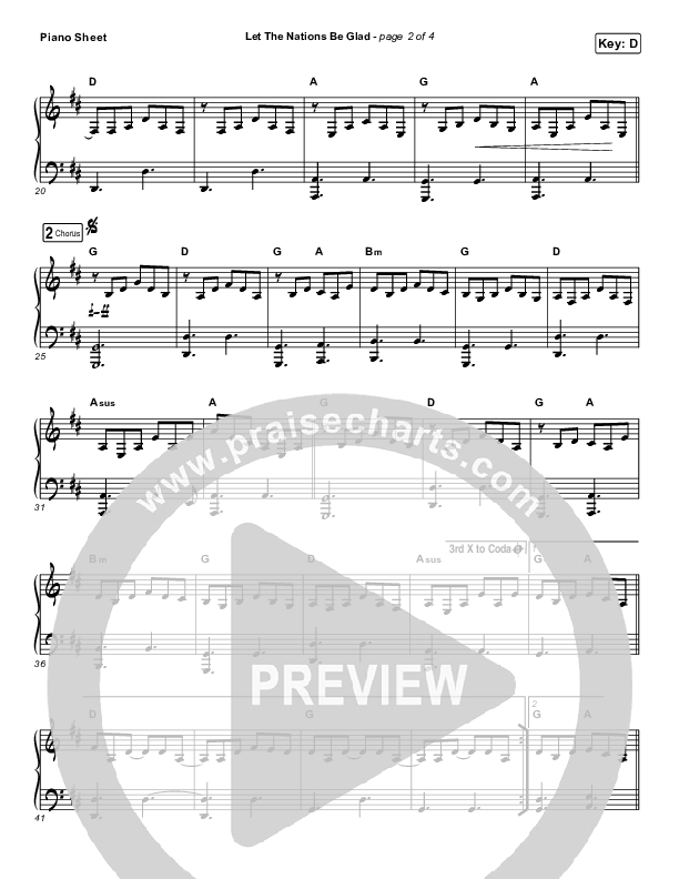 Let The Nations Be Glad Piano Sheet (Matt Boswell)