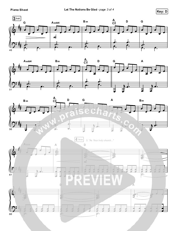 Let The Nations Be Glad Piano Sheet (Matt Boswell)