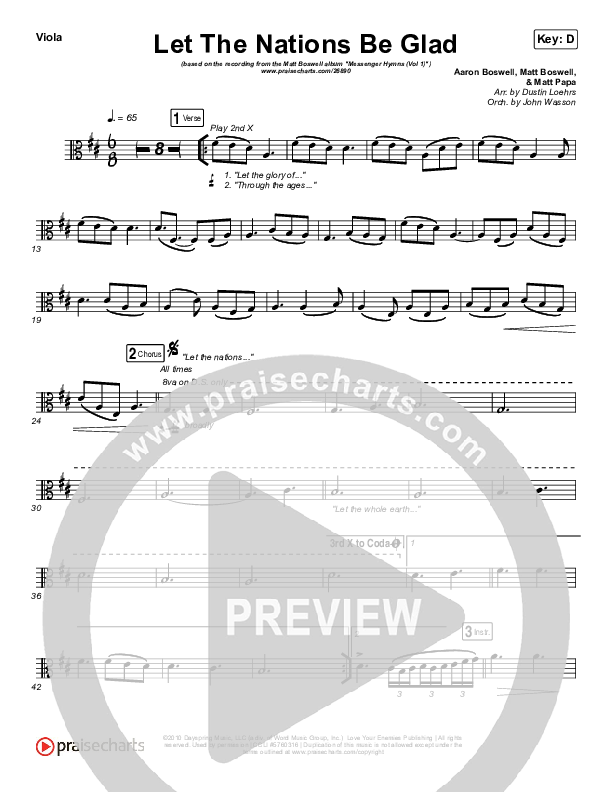 Let The Nations Be Glad Viola (Matt Boswell)