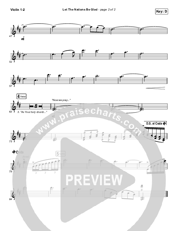 Let The Nations Be Glad Violin 1/2 (Matt Boswell)