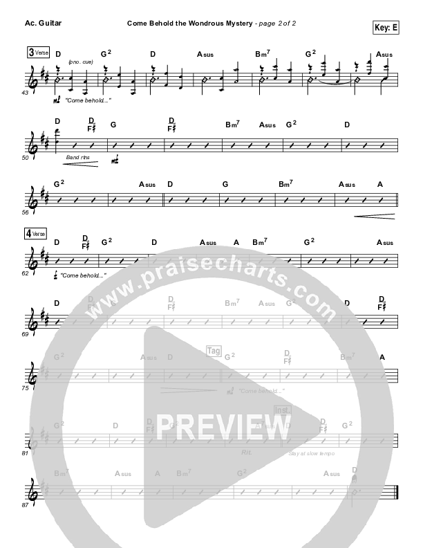 Come Behold The Wondrous Mystery Acoustic Guitar (Matt Boswell)