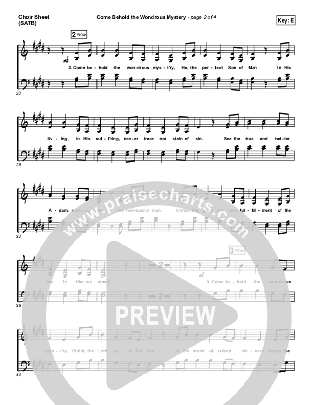 Come Behold The Wondrous Mystery Choir Sheet (SATB) (Matt Boswell)