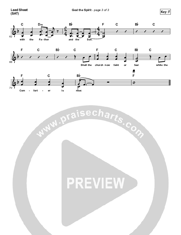 God The Spirit Lead Sheet (SAT) (Matt Boswell)