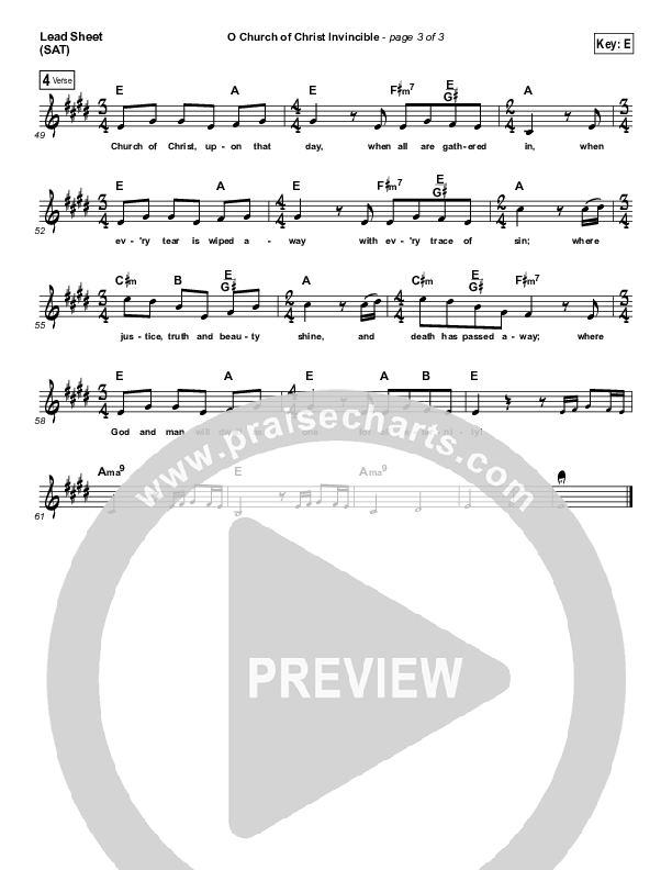 O Church Of Christ Invincible Lead (SAT) (Matt Boswell)