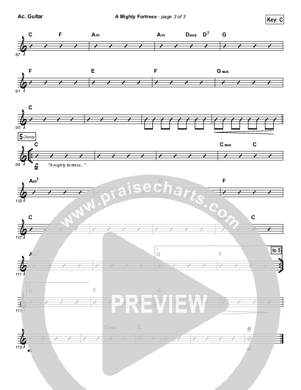 A Mighty Fortress Is Our God Acoustic Guitar (Matt Boswell)