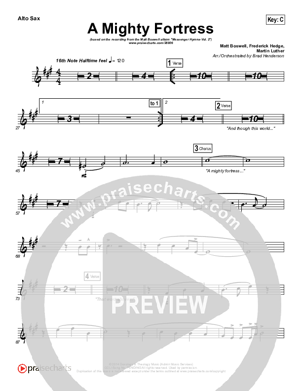 A Mighty Fortress Is Our God Alto Sax (Matt Boswell)