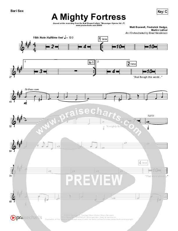 A Mighty Fortress Is Our God Bari Sax (Matt Boswell)