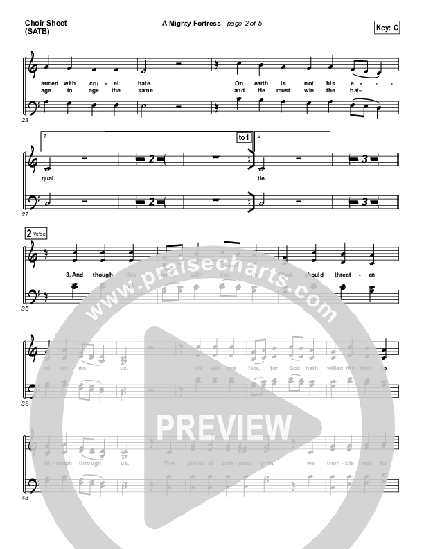 A Mighty Fortress Is Our God Vocal Sheet (SATB) (Matt Boswell)