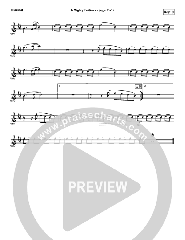 A Mighty Fortress Is Our God Clarinet (Matt Boswell)