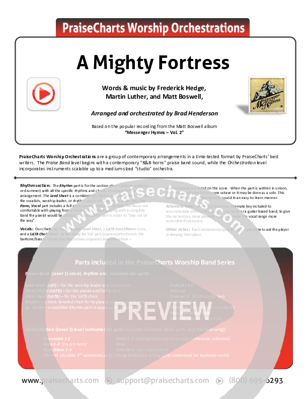 A Mighty Fortress Is Our God Cover Sheet (Matt Boswell)