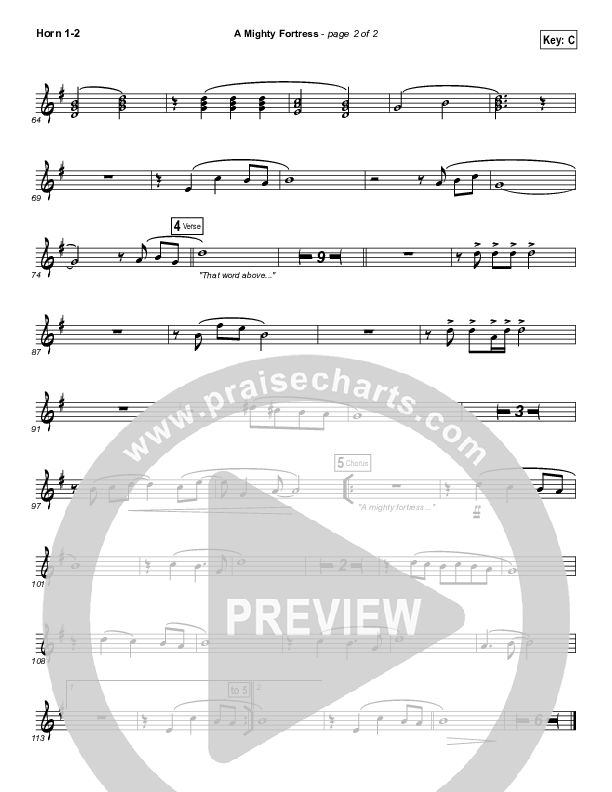 A Mighty Fortress Is Our God French Horn 1/2 (Matt Boswell)