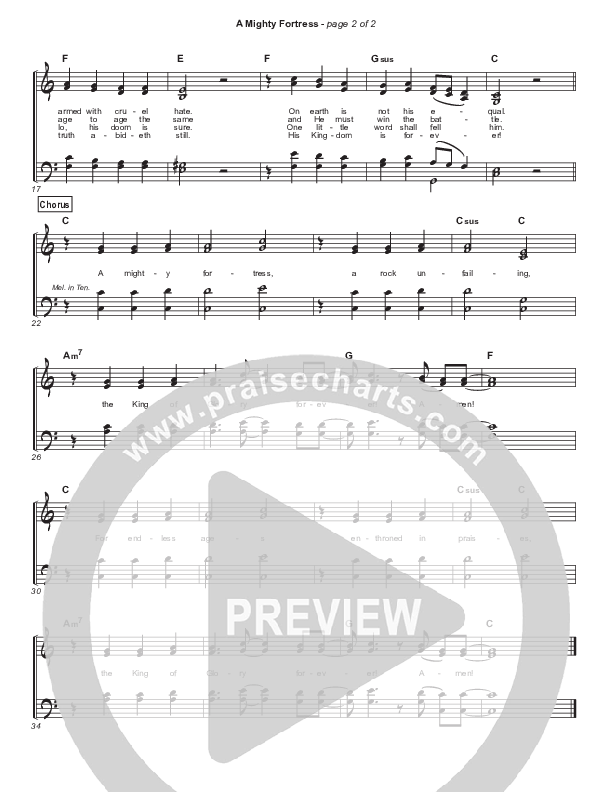 A Mighty Fortress Is Our God Hymn Sheet (Matt Boswell)