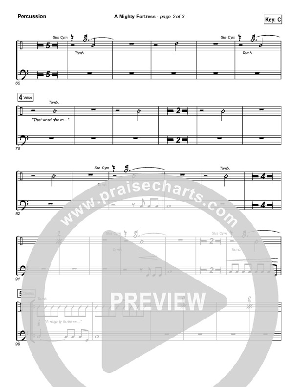 A Mighty Fortress Is Our God Percussion (Matt Boswell)