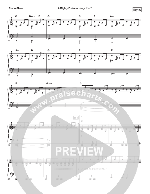 A Mighty Fortress Is Our God Piano Sheet (Matt Boswell)