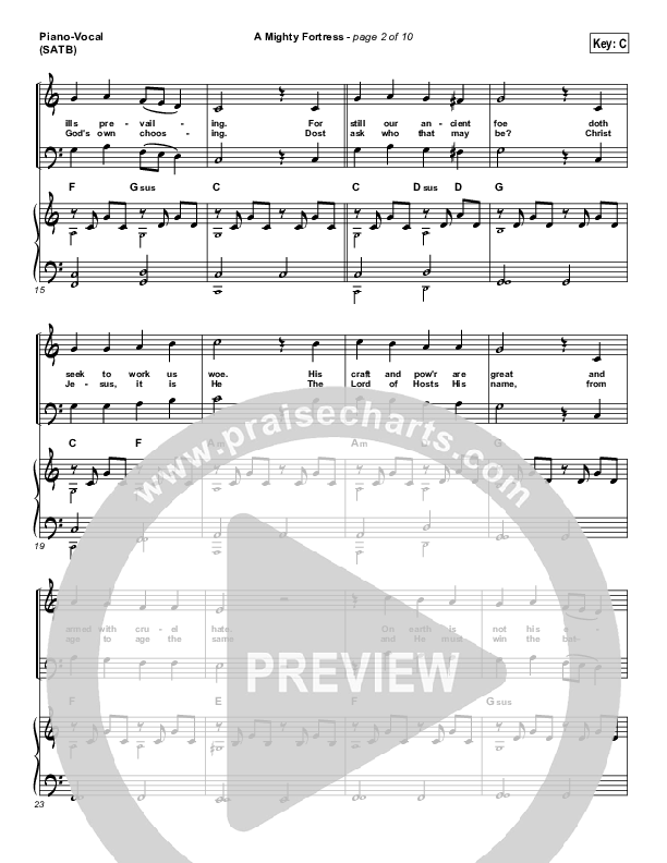 A Mighty Fortress Is Our God Piano/Vocal (SATB) (Matt Boswell)