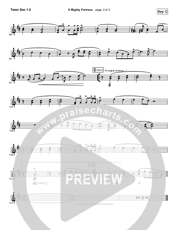 A Mighty Fortress Is Our God Tenor Sax 1/2 (Matt Boswell)