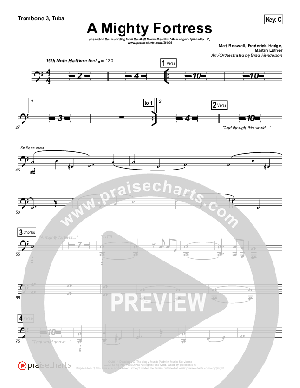 A Mighty Fortress Is Our God Trombone 3/Tuba (Matt Boswell)