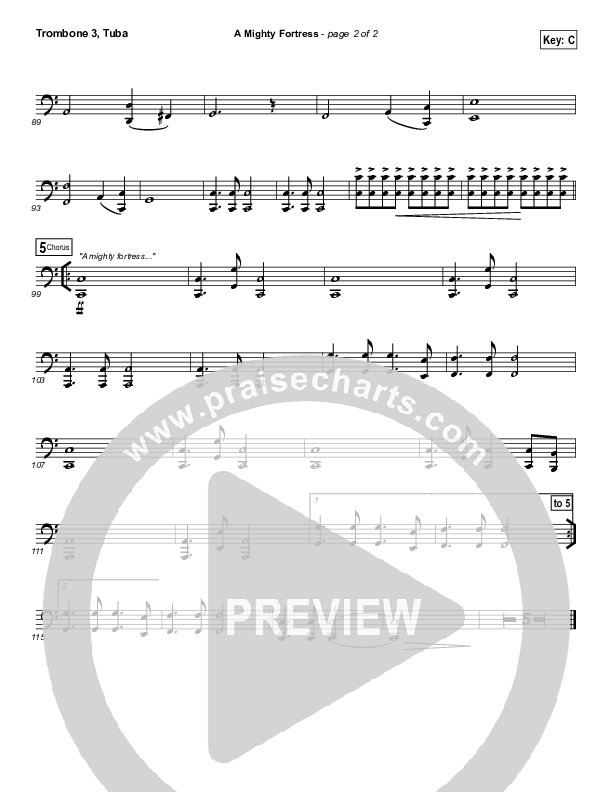 A Mighty Fortress Is Our God Trombone 3/Tuba (Matt Boswell)