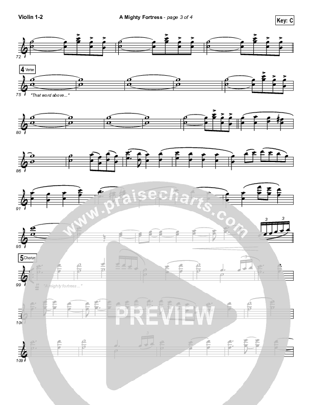 A Mighty Fortress Is Our God Violin 1/2 (Matt Boswell)