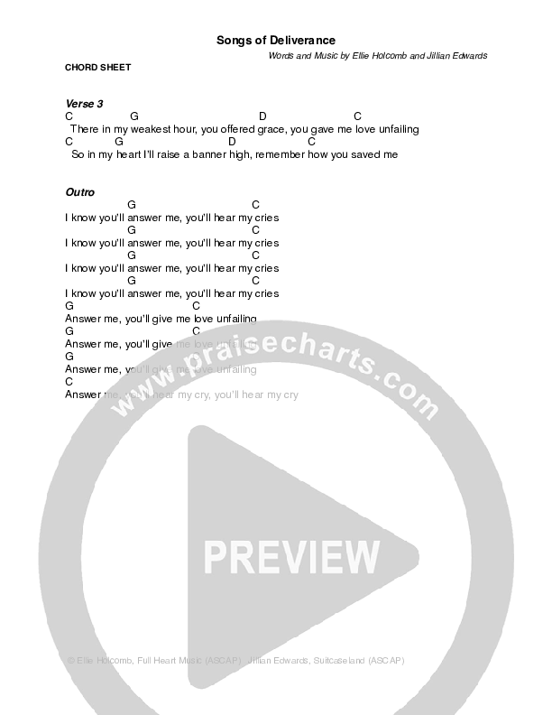 Songs Of Deliverance Chords & Lyrics (Ellie Holcomb)