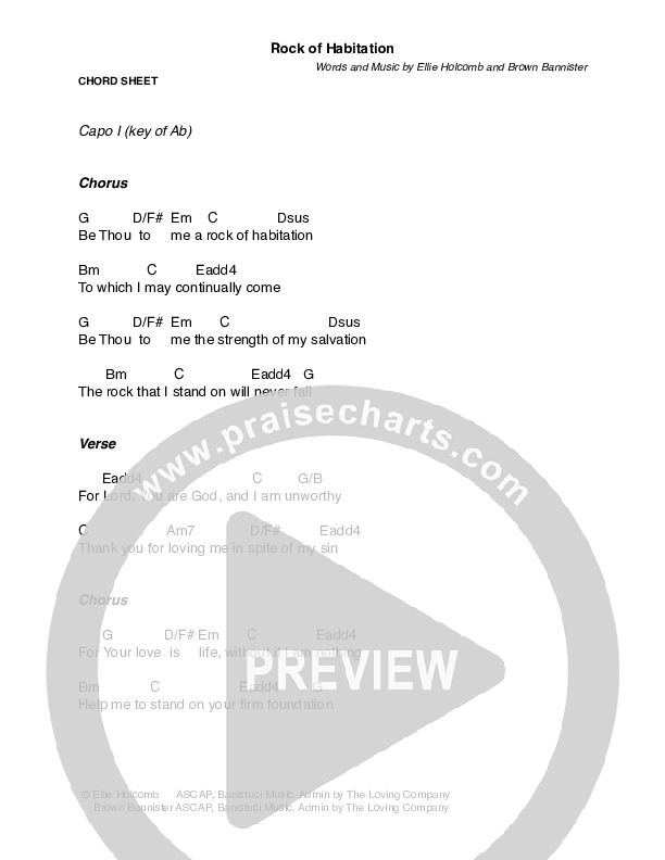 Rock Of Habitation Chords & Lyrics (Ellie Holcomb)