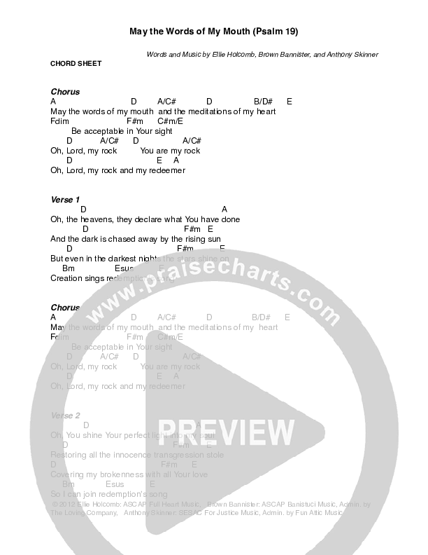 May The Words Chords & Lyrics (Ellie Holcomb)