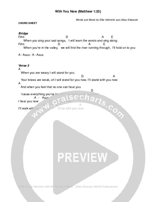 With You Now Chords & Lyrics (Ellie Holcomb)