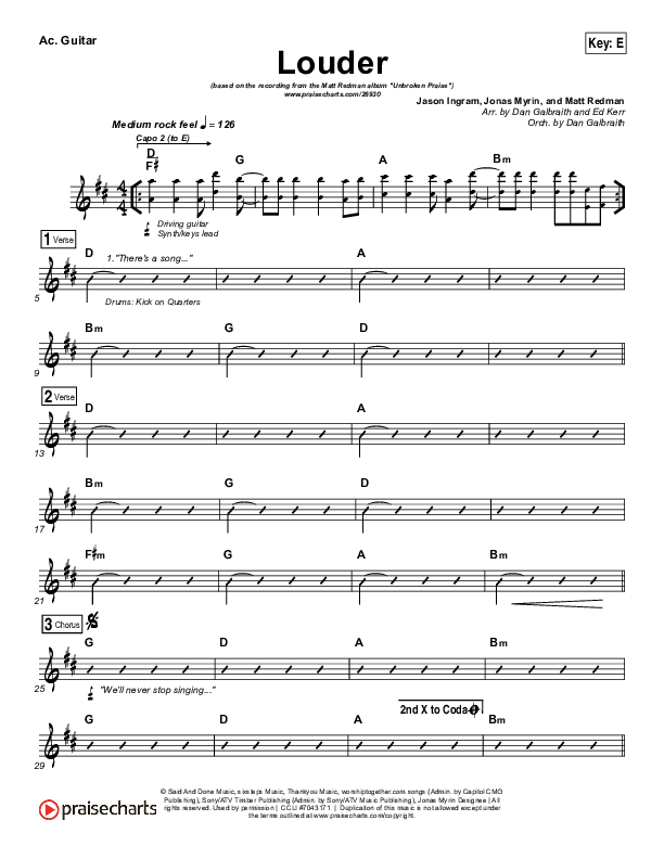 Louder Acoustic Guitar (Matt Redman)