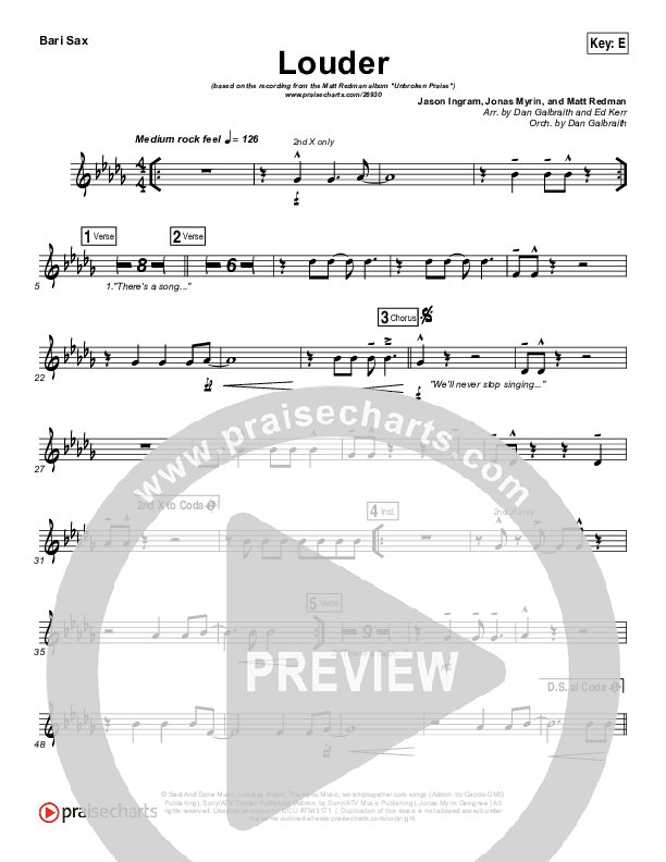 Louder Bari Sax (Matt Redman)