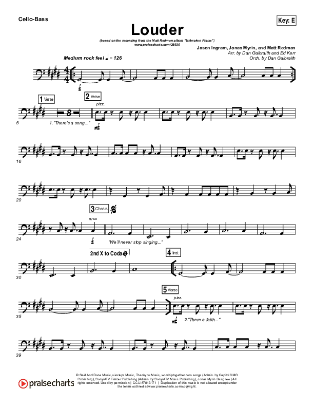 Louder Cello/Bass (Matt Redman)