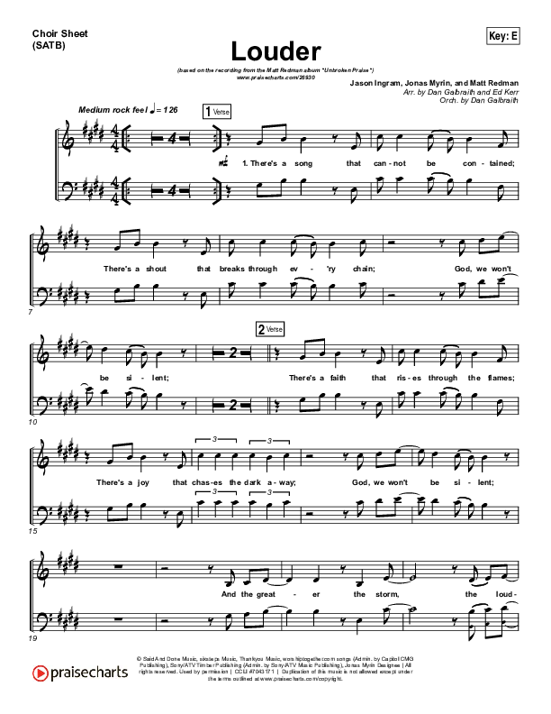 Louder Choir Vocals (SATB) (Matt Redman)