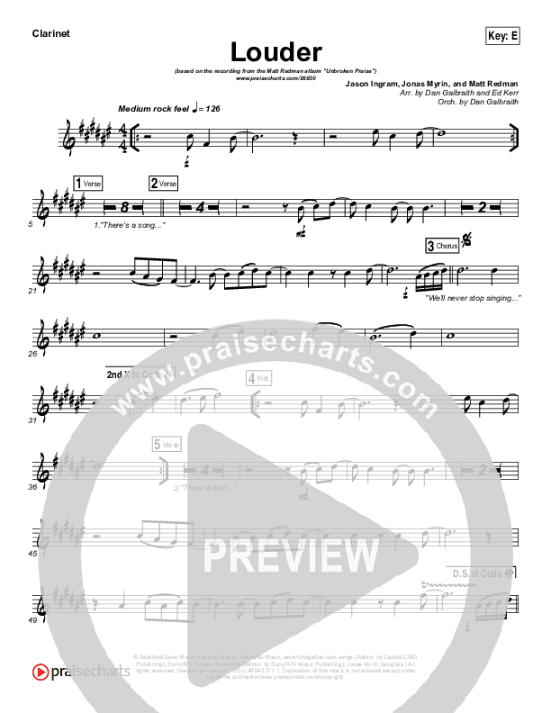 Louder Clarinet (Matt Redman)