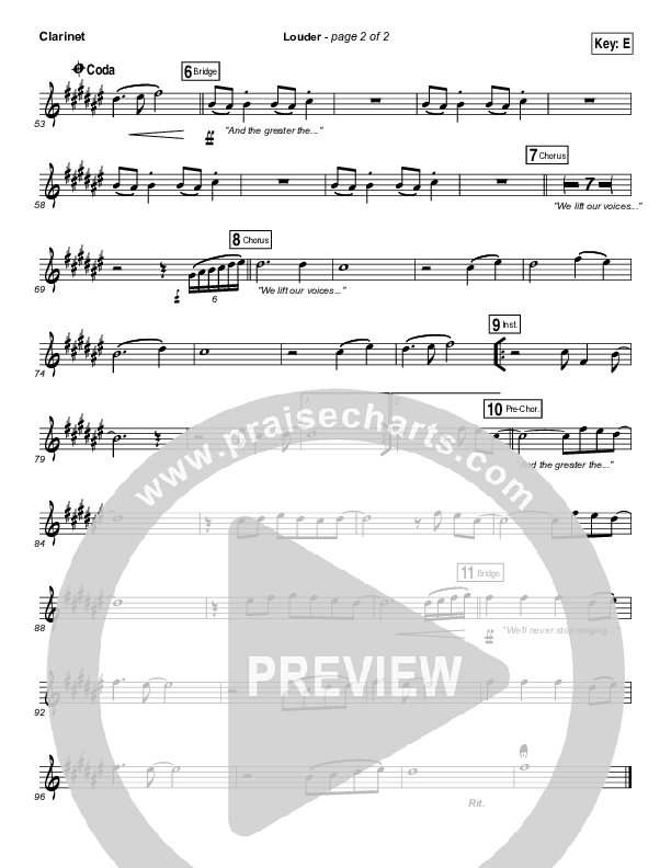 Louder Clarinet (Matt Redman)