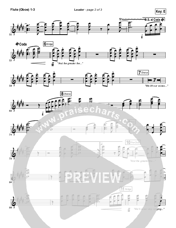 Louder Flute/Oboe 1/2/3 (Matt Redman)