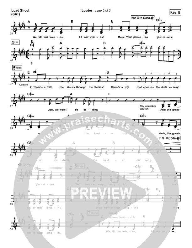 Louder Lead Sheet (SAT) (Matt Redman)
