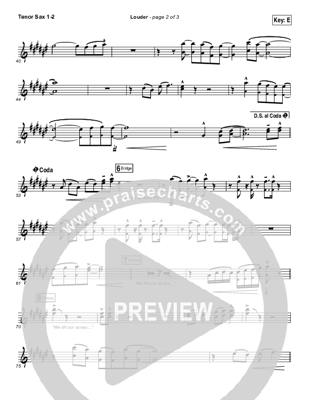 Louder Tenor Sax 1/2 (Matt Redman)